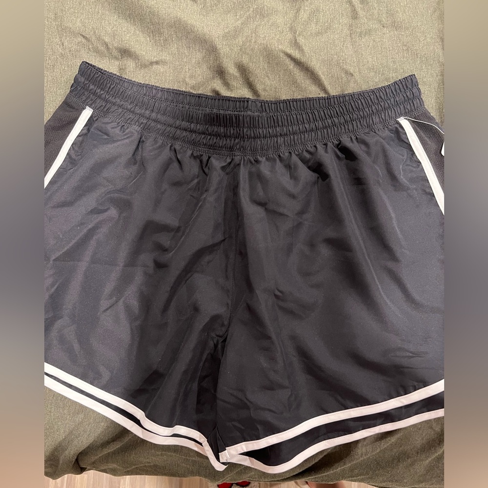 Black and white Hanes for you active shorts with tag